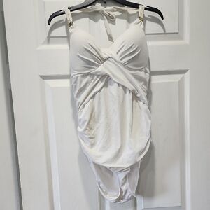 Elegant White One-Piece Swimsuit